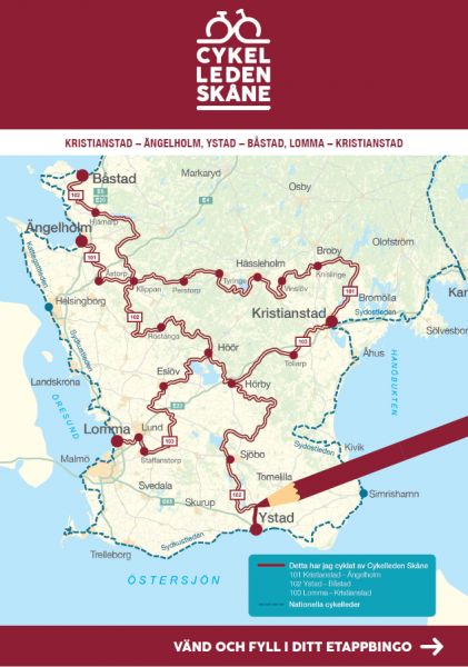 Etappbingo Cykelleden Sk&aring;ne