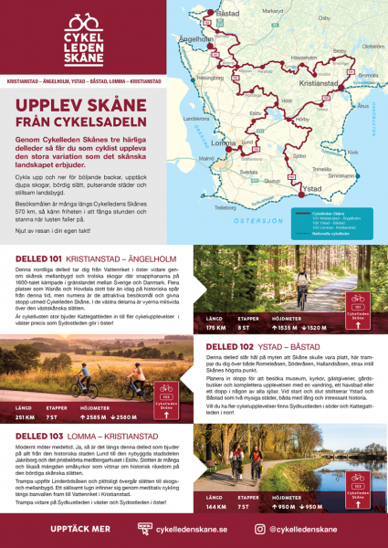 Informationsblad Cykelleden Sk&aring;ne, enkelsidigt